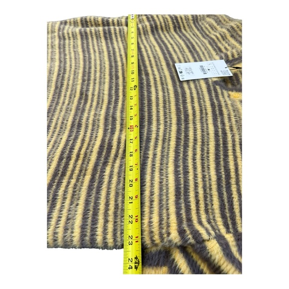 ZARA Striped V-Neck Sweater women’s Size Large yellow and purple super soft - Picture 9 of 12